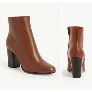 NEW Maje Flixy Cognac Block Heel Booties Brown Boots Size 39 NIB